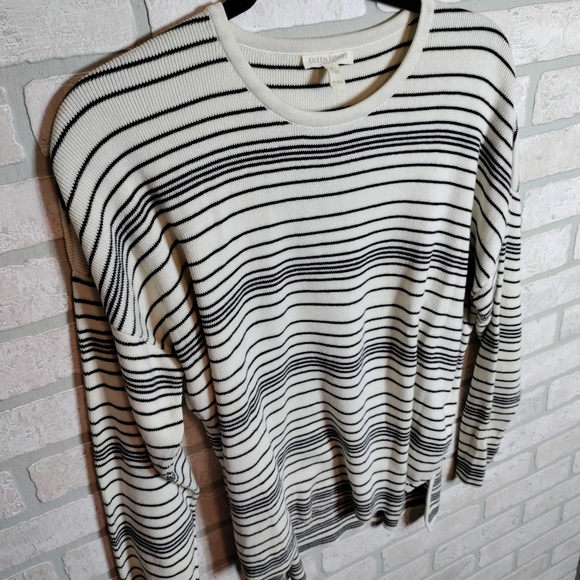 Eileen Fisher Women's Sweater Shirt with Black Horizontal Stripes Size PL/PG - Picture 6 of 9